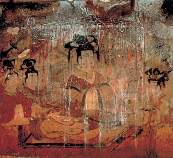 Mural painting of a woman from Goguryeo-era Anak Tomb No. 3, 4th century