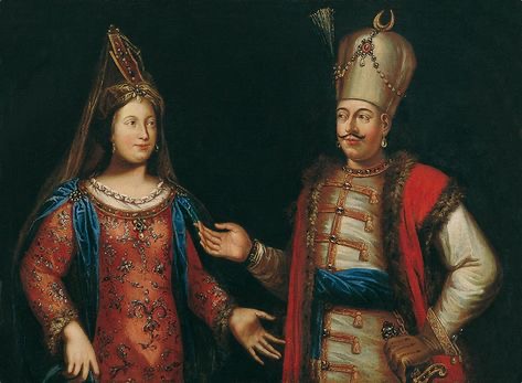 Ottoman Sultan and Haseki in court dress