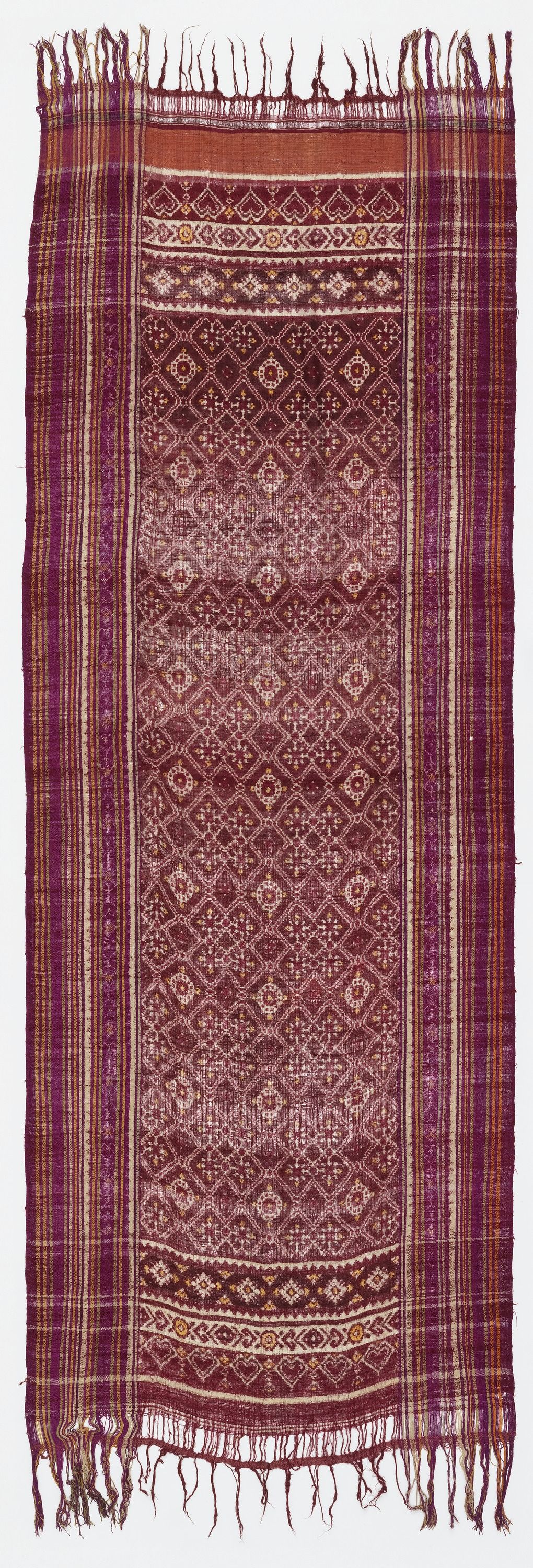 Patola double-ikat silk from Gujarat, 19th century, Cooper Hewitt Museum