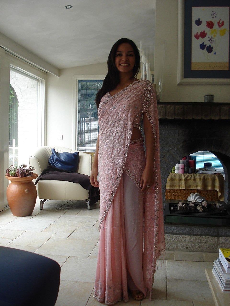 Woman wearing a traditional sari